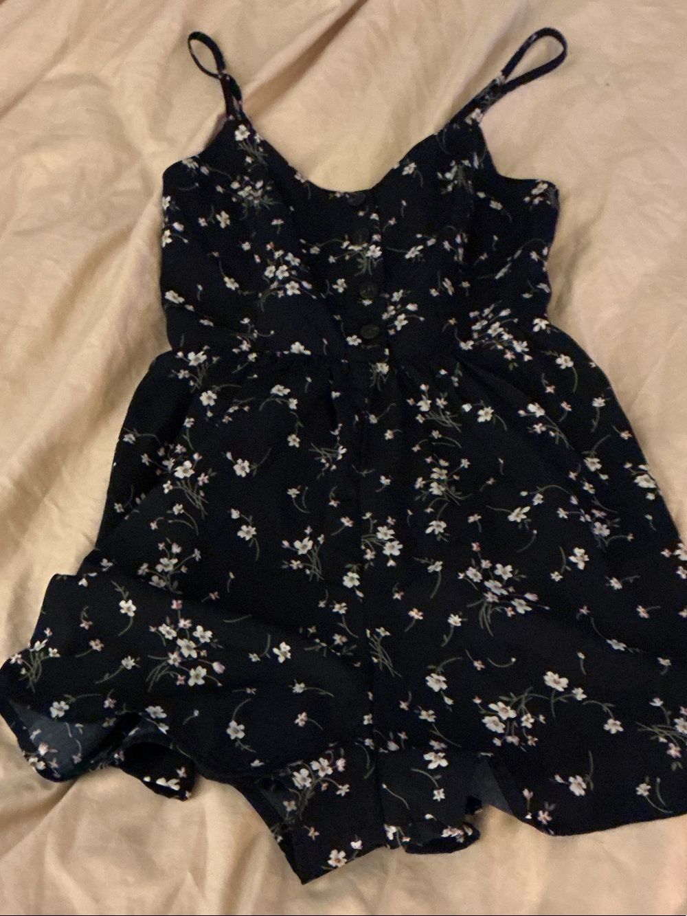 Windsor Black Floral Spaghetti-Strap romper